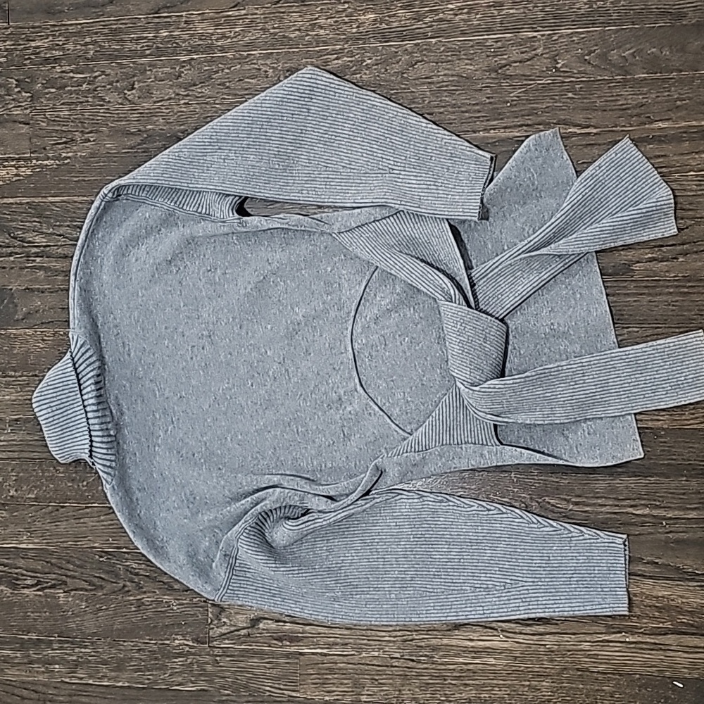 💥ALL ROW gray tie‎ sweater new NWT sz M